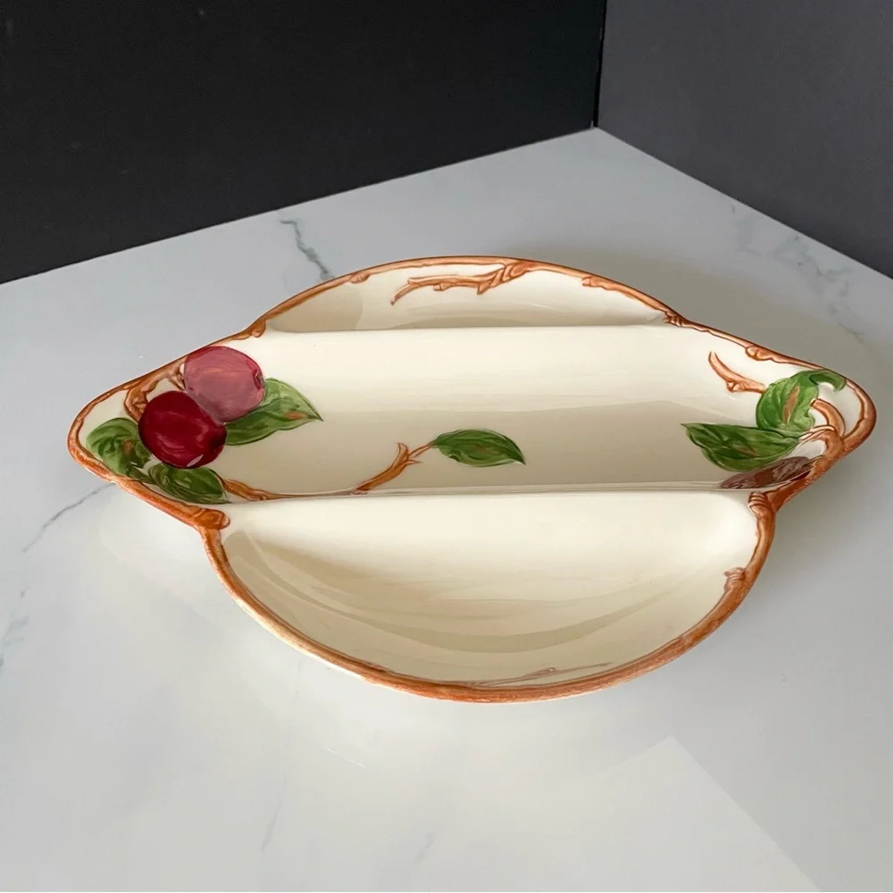 Divided Relish Serving Platter - Apple by Franciscan (read description)